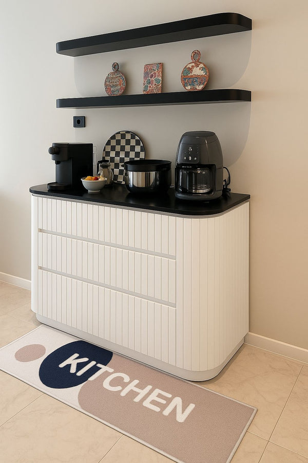 Missia Home  Kıtchen Yazılı  Desen Dijital Baskı Kaymaz Taban Halı 7536