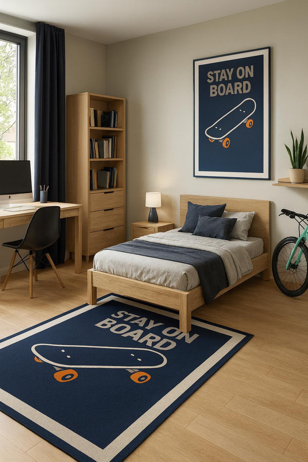 Missia Home STAY ON BOARD  Lacivert Desen Halı