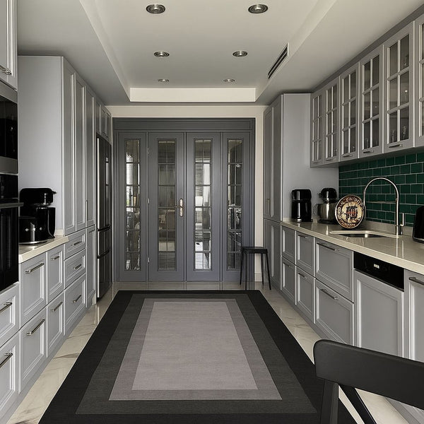 Missia Home NAGOYA  Efektli Gri  Zeminli Gri Desen Halı