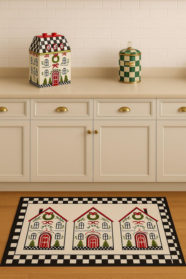 Missia Home Yeni Yıl Koleksiyonu 2026 Paspas Dama Desen Kenarlı  DP1012