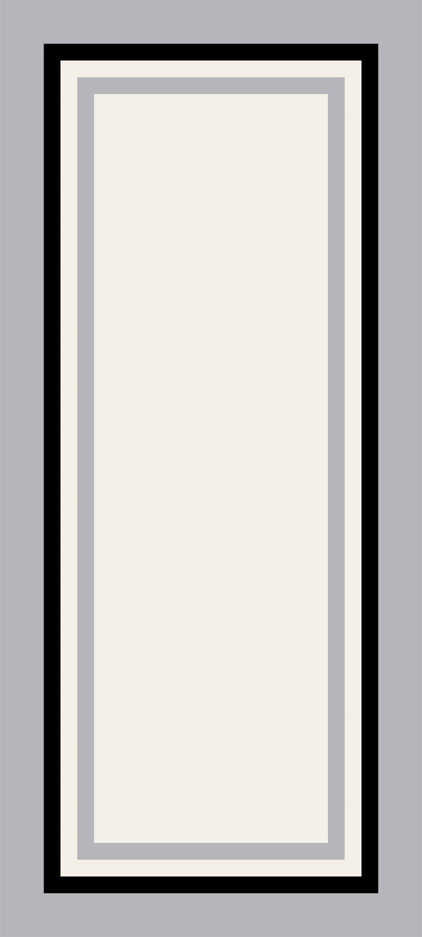 Missia Home KREM Zemin Gri Siyah SİRUS Desen Dijital Baskı Kaymaz Taban Salon Halısı