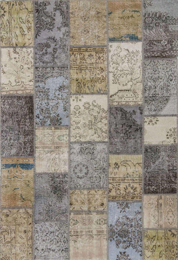 Missia Home VİNTAGE SERİSİ Gri Bej PATCHWORK Desen Halı