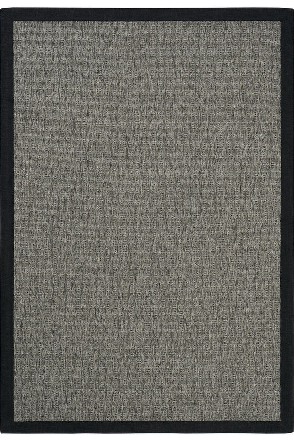 Missia Home Gri VALENSİA Model (Gri Siyah Fildişi Zeminli)Siyah Linen Kenarlı SİSAL Halı