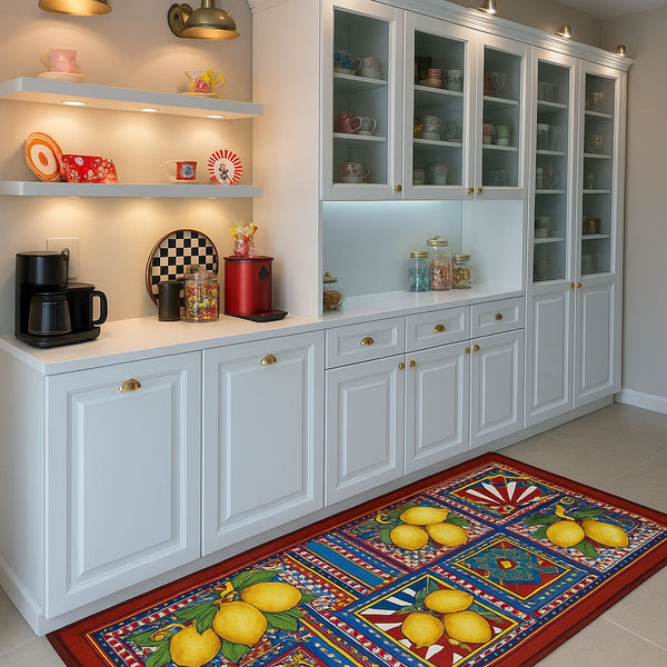 Missia Home KARO SERİSİ  GABA Desen Kırmızı  Dijital Baskı Kaymaz Taban  Halı 6007