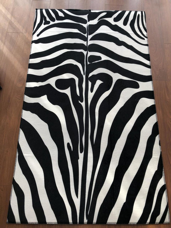 Missia Home  DEKORATİF HALI ZEBRA Siyah Beyaz Desen