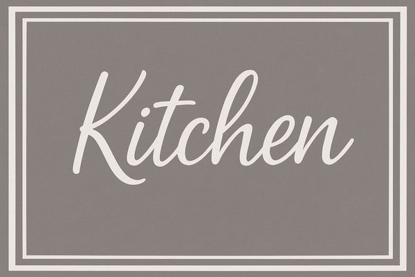 Missia Home Gri MİRANDA Kıtchen Yazılı  Desen Dijital Baskı Kaymaz Taban Halı
