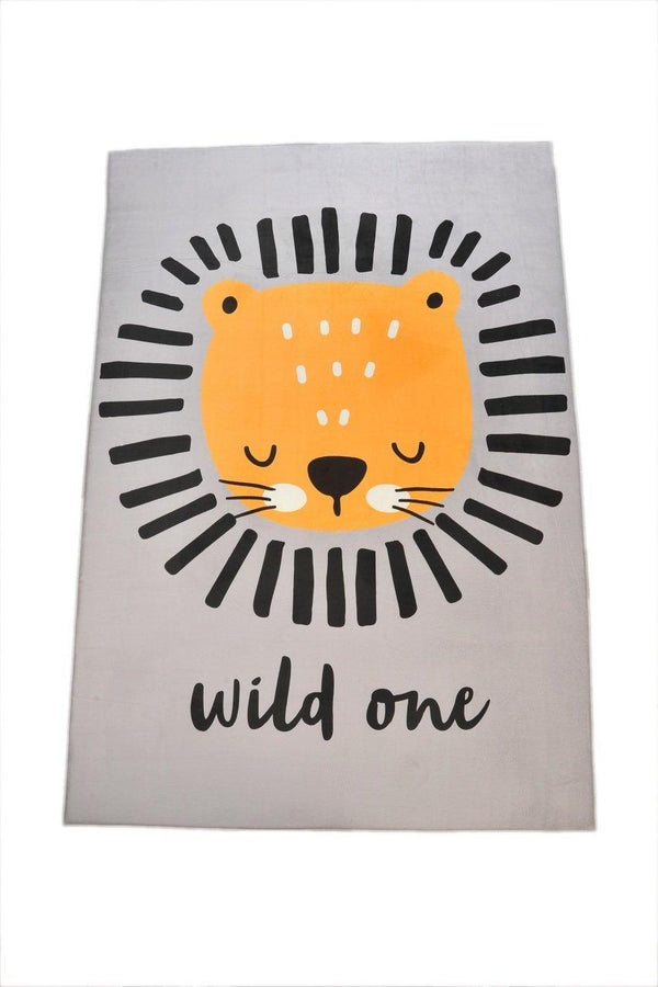 Missia Home Gri Zemin Wild One Aslan Desen Halı