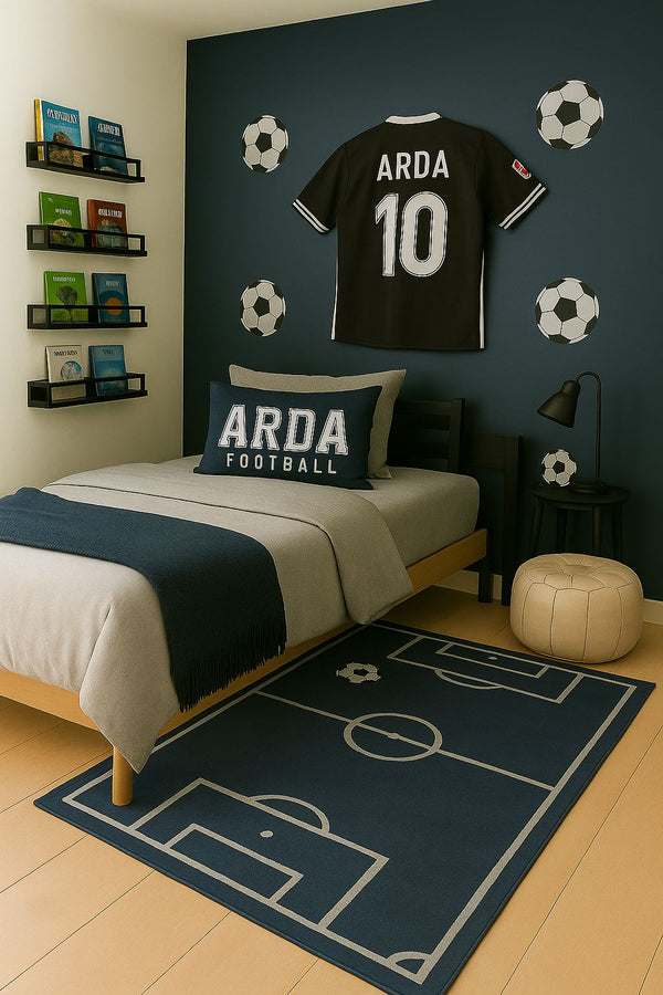 Missia Home FUTBOL SAHASI LACİVERT Siyah Dekoratif  Halı